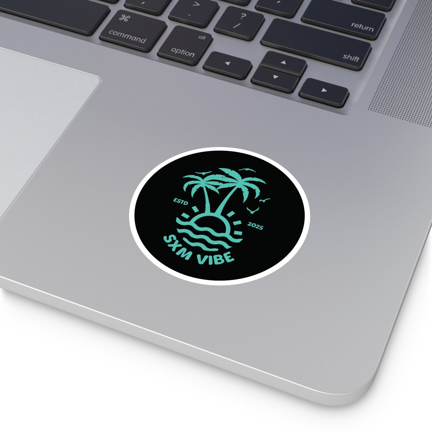 SXM Vibe Black/Turquoise Round Stickers