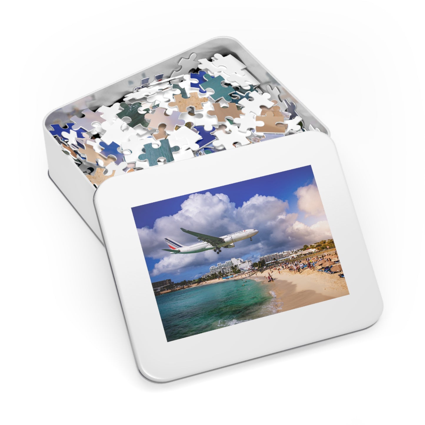 Maho Beach Airplane Jigsaw Puzzle with Tin Box