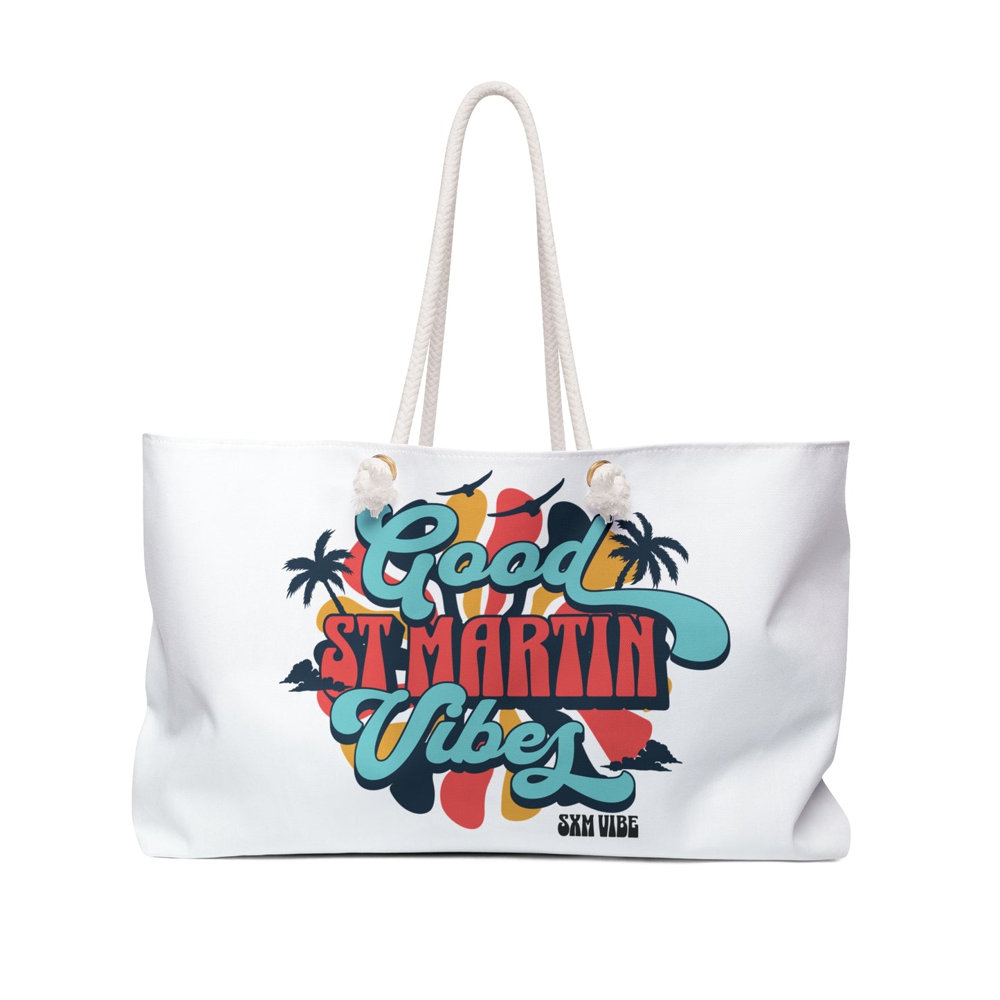 Good Vibes, (White) 1 Logo, Weekender Bag