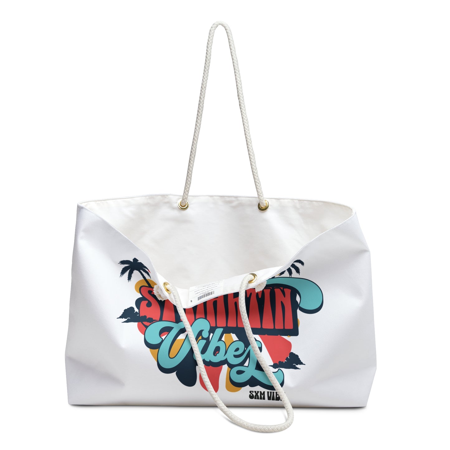 Good Vibes, (White) 1 Logo, Weekender Bag
